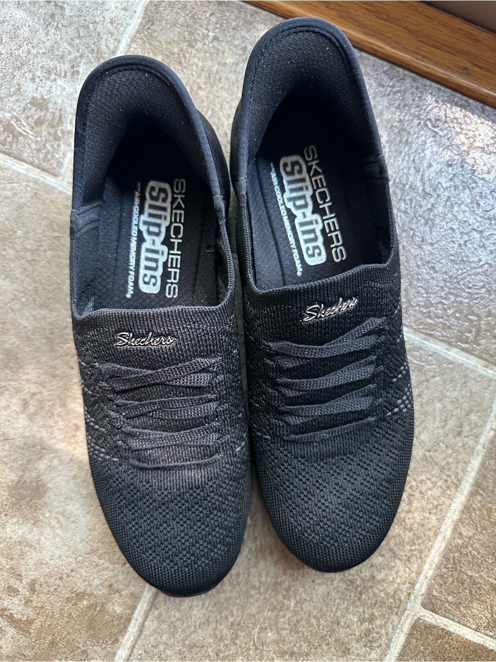 Skechers Women’s Black Slip-Ins Knit Sneakers